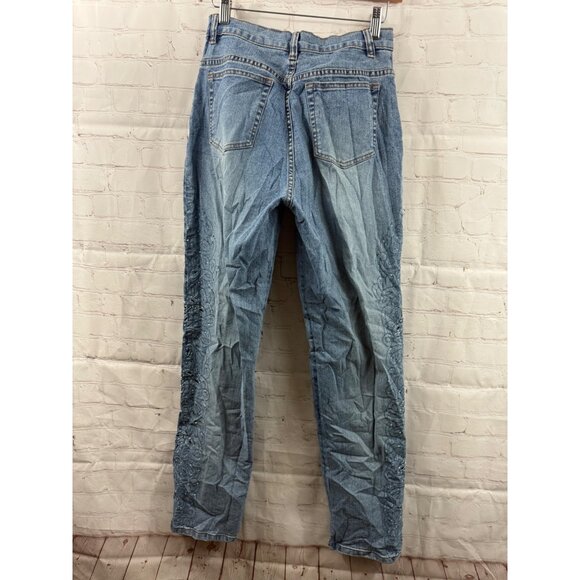 Lana Erica Jeans Womens Size 6 Blue Embroidered Rhinestone Distressed (READ) - Picture 2 of 12